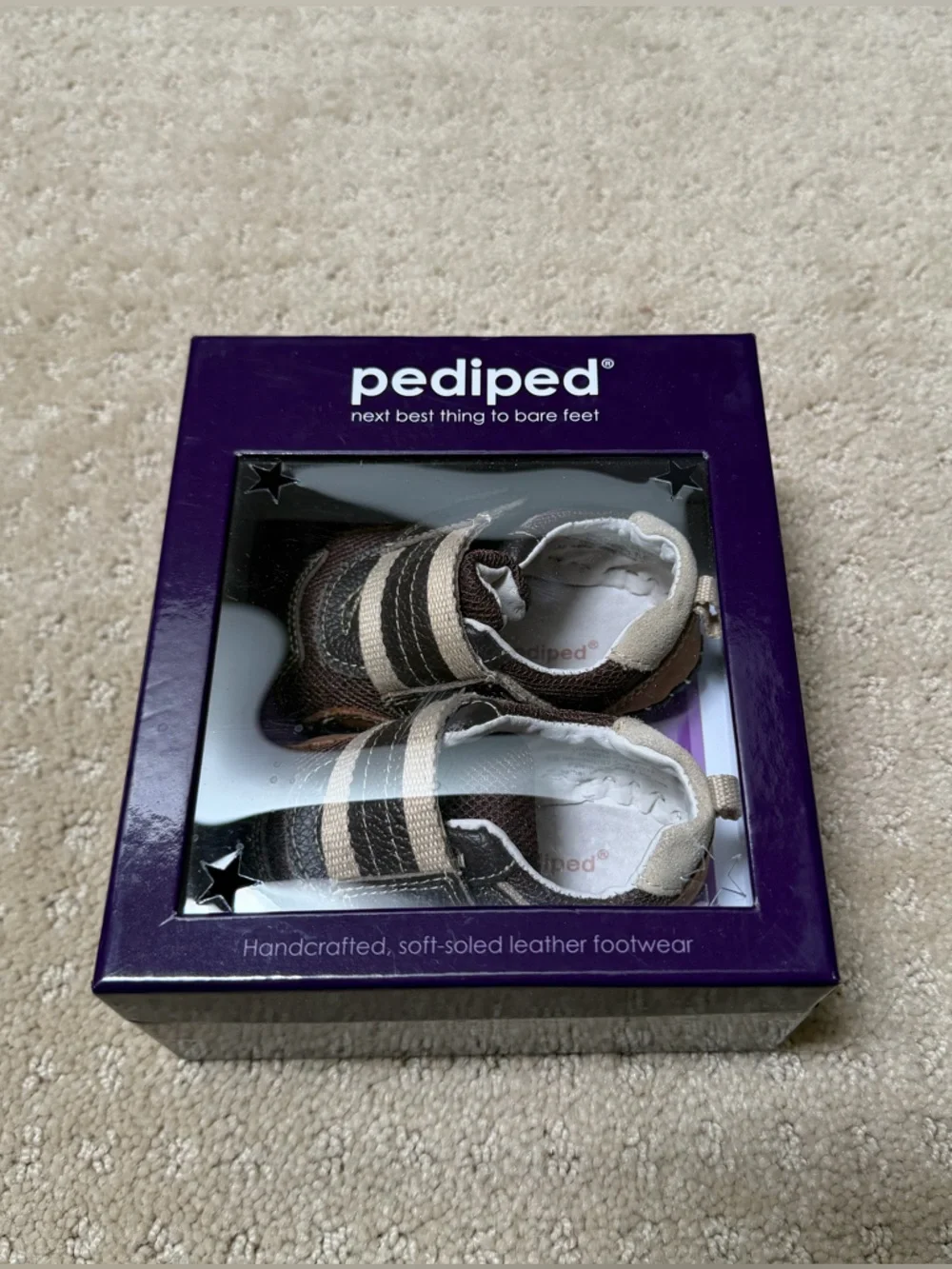 pediped Size 2.5-3.5 or 0-6 Months Brown Beige Toddler Walker Sneakers